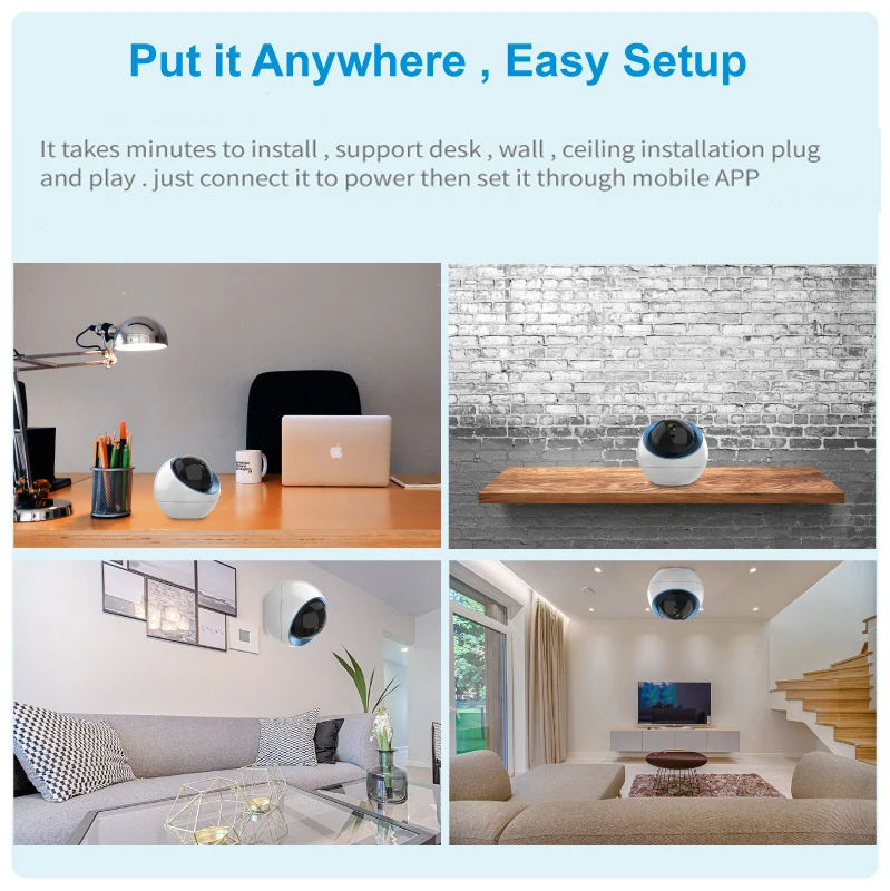 Новое поступление, облачная купольная IP камера 1080 P, беспроводная WiFi камера безопасности, камера видеонаблюдения, мини камера с автоматическим отслеживанием