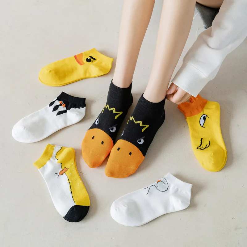 

Spring and Summer New Socks Female Korean Personality Cartoon Cute Little Yellow Duck Boat Socks Trend Interesting Student Socks
