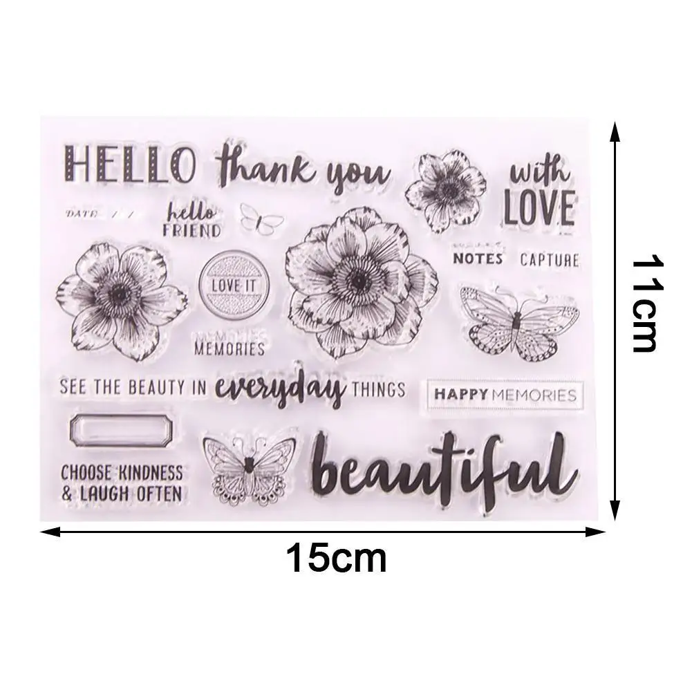

Flower Transparent Silicone Seal Stamp DIY Decorative Album Flower Photo Sweet Crafts Bee DIY Cake Thanks Scrapbo E7R4