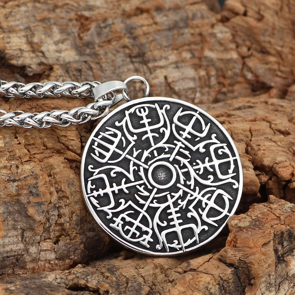 Мужской скандинавский Викинг vegvisir амулет odin кулон ожерелье из нержавеющей стали