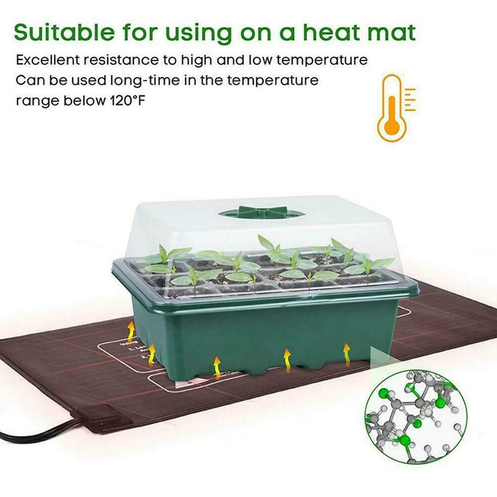 12 Hole Plastic Nursery Pots Planting Seed Tray Kit Cells Grow Box Seedling Starter Germination Garden | Дом и сад