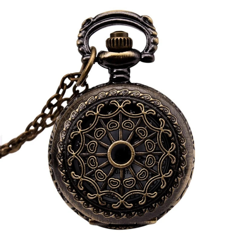 

Часы винтажные, бронзовые, с цепочкой 31,5 дюйма, антикварные карманные часы, модный подарок-Cobweb