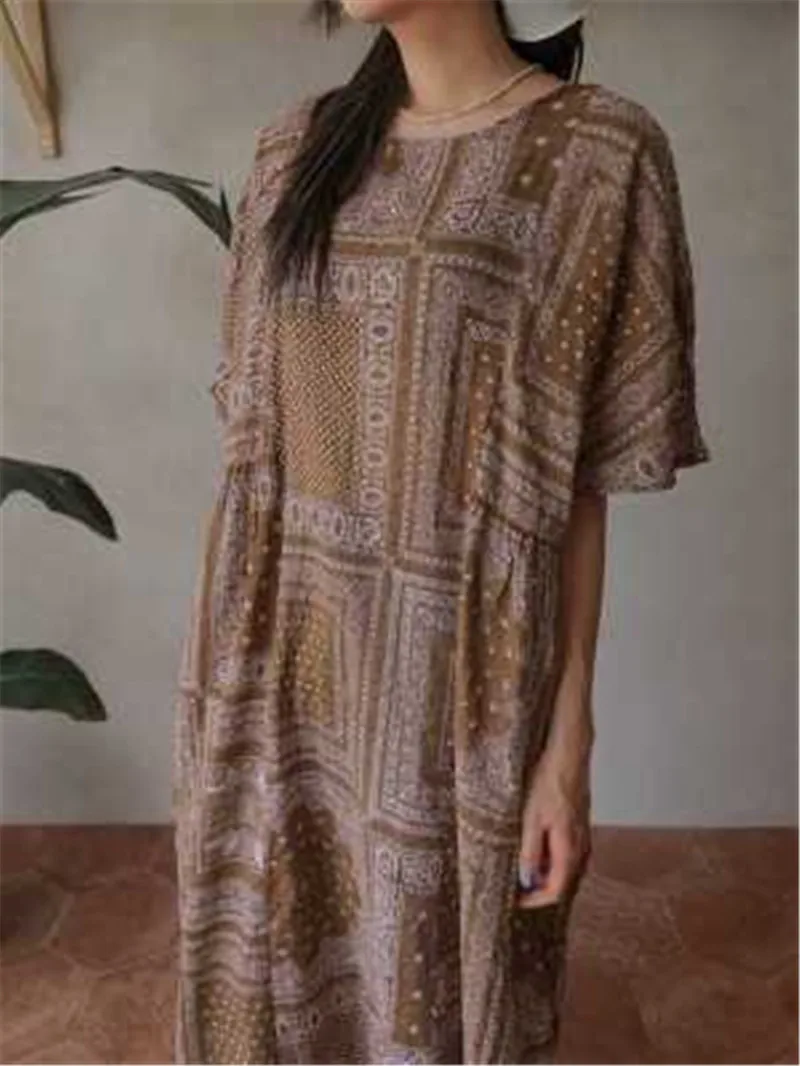 2020 Новое поступление лоскутное народное стильное Свободное длинное летнее