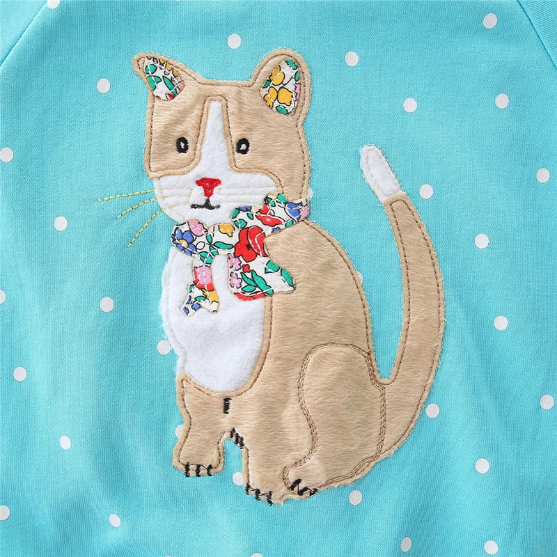 Толстовка с капюшоном и аппликацией животных для девочек на осень 2021 детские