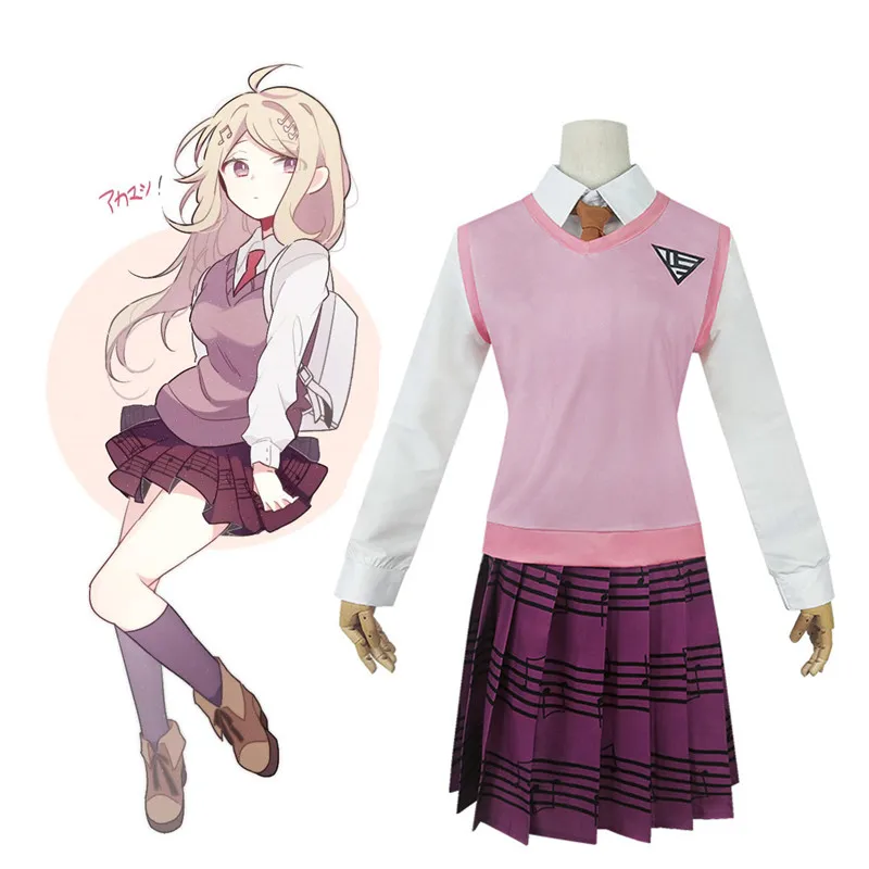 Высококачественный костюм для косплея Akamatsu kaede Danganronpa V3 женская униформа из аниме