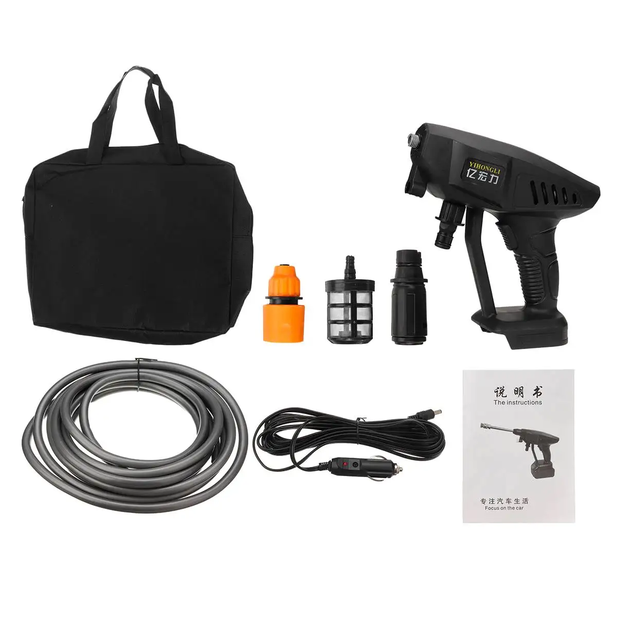 

30BAR 12V Cordless Electric Car Washer Machine Kit Portable High Pressure Battery Washing Auto Spray Garden Tool Water Gun Set