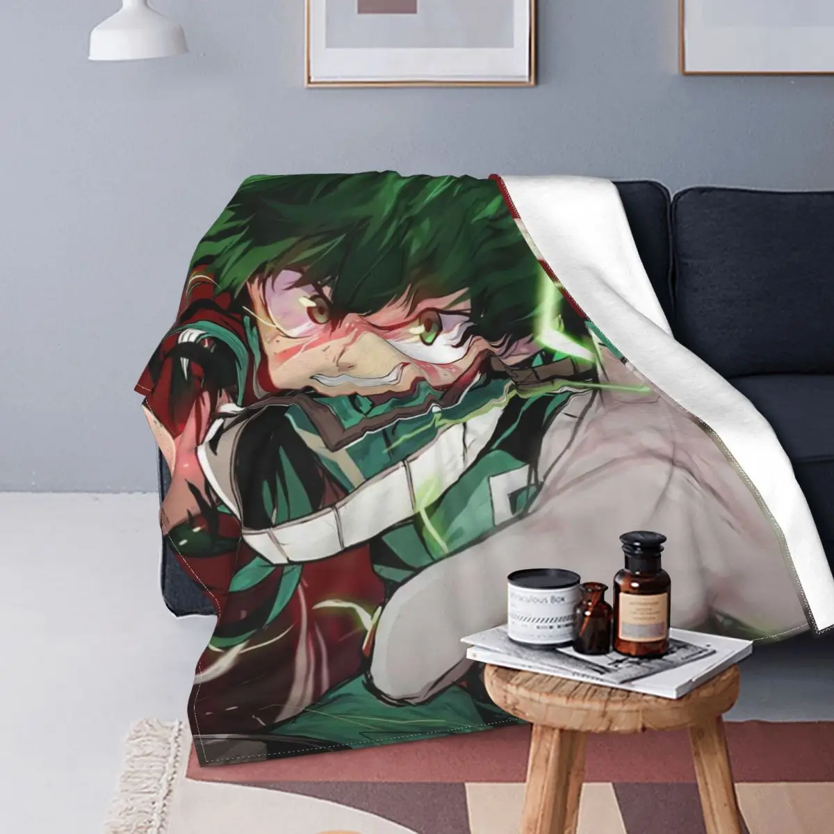 

My Hero Academia Manga Blanket Japan Anime Printed Stitch Warm Breathable Flannel Throw Blankets For Sofa Travel
