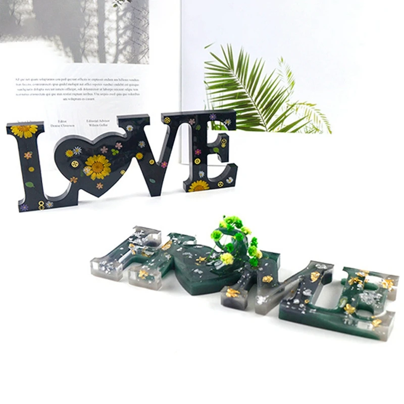 

English Word Mold DIY Handmade Crystal Glue Mold Letter Love Silicone Home Making Mold