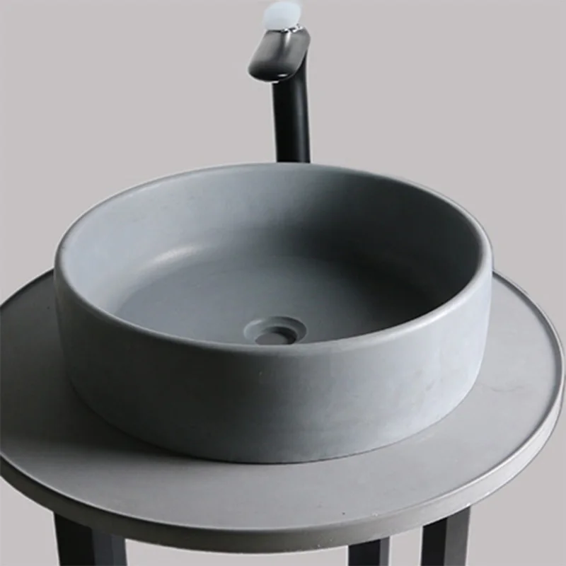 Скандинавский круглый цементный раковина мойка для дома ванная комната