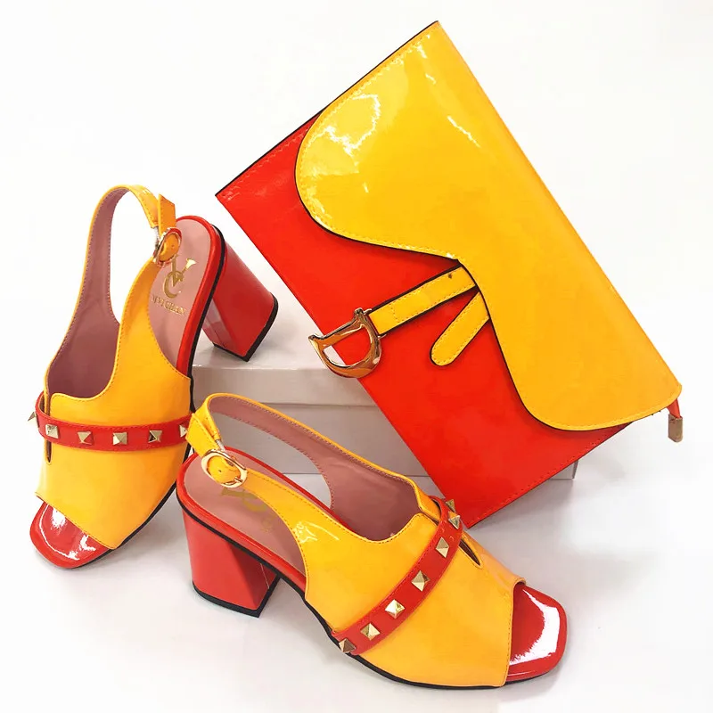 Женские туфли на высоком каблуке желтого и оранжевого цвета женские наборы