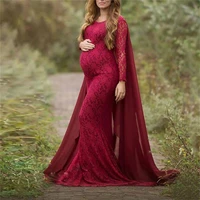 full lace mermaid prom dresses with wrap evening dress for pregnant women fluffy maternity gowns photo shoot