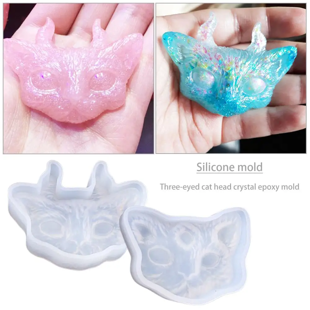 Силиконовая форма три глаза кошачья голова Кристалл эпоксидная DIY Инструменты