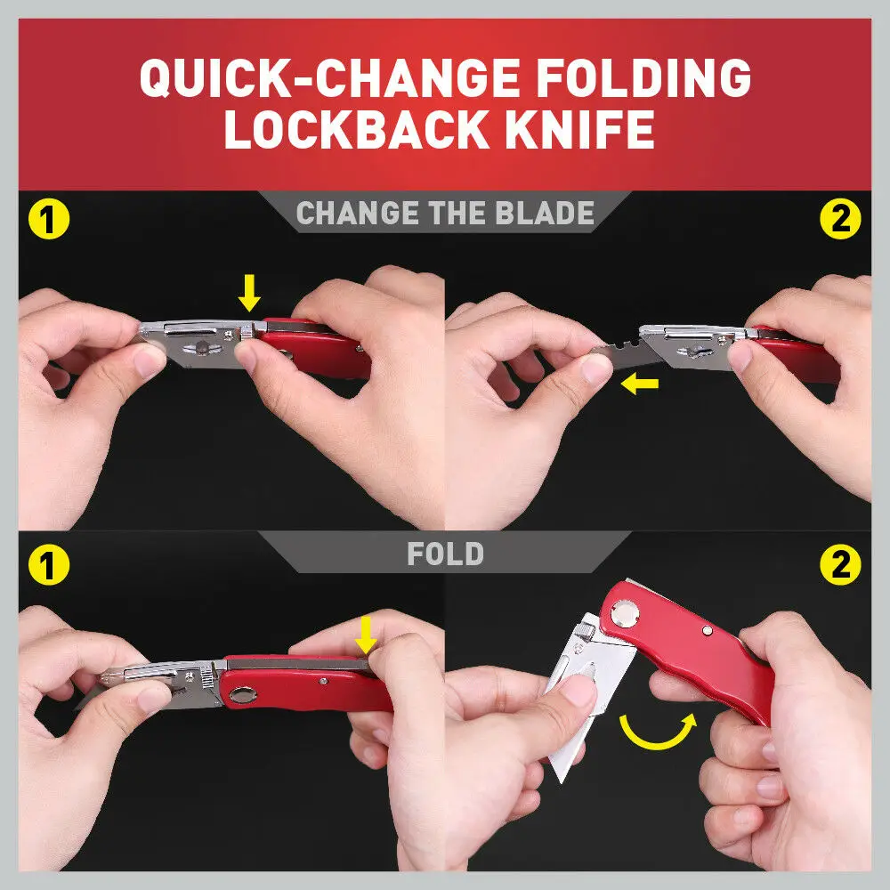 Лидер продаж 2Pc складной универсальный Ножи алюминиевой ручкой & 10 запасных