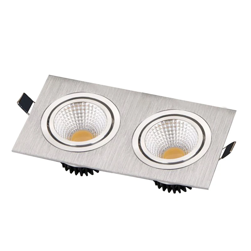 Double Head Silvery Светодиодный Светодиодный светильник с двойной головкой COB 110 V-220 V 3W 7W 12W Потолочный встраиваемый светильник точечные потолочные светильники 3000 K/4000 K/6000 K - Испускаемый цвет: Double Head Silvery