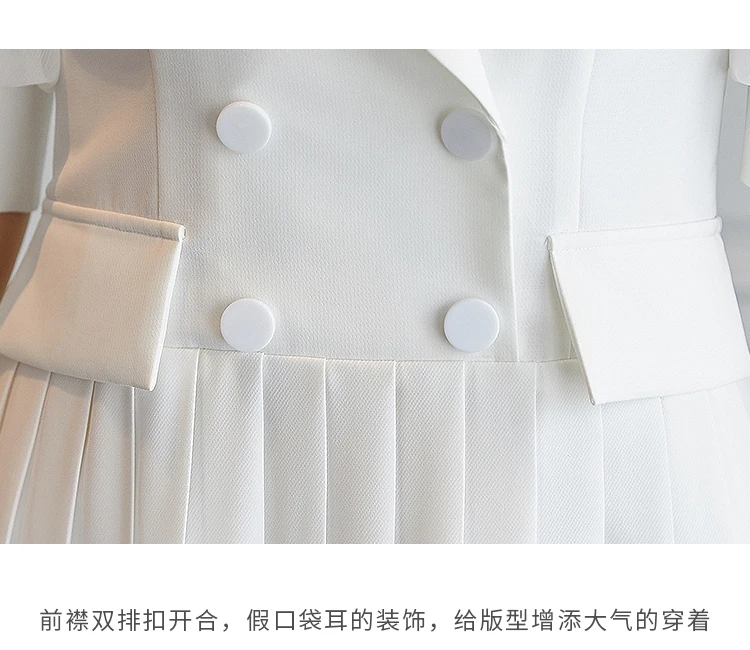 

Design Office Lady Dresses Woman Party Night Double Breasted Korean Dress Korean Style Ladies Dresses White Vestido De Festa