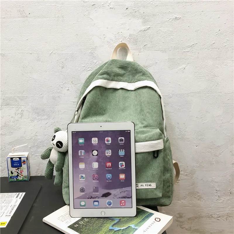 Роскошный женский рюкзак 2020 Новый вместительный вельветовый Молодежный