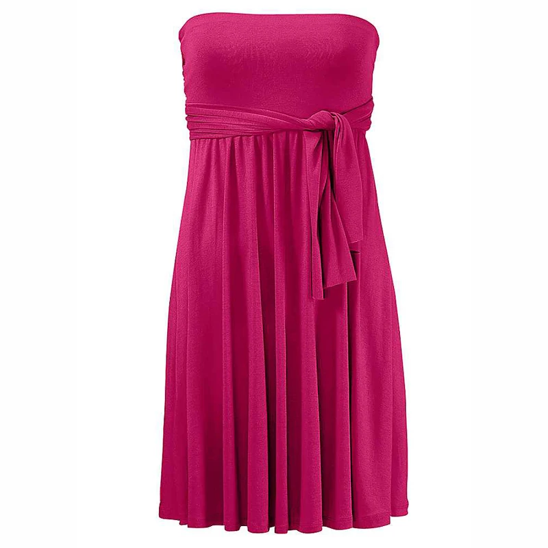 

2021 Multy Way Feminine Cover Ups Removable Padding Convertible Plus Size Women Beach Dress