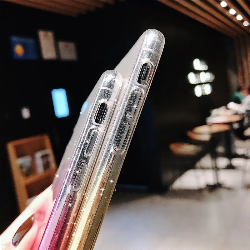 Блестящий градиентный цветной чехол для телефона iPhone 11 Pro X XR XS Max 7 8 Plus 6 6S Coque