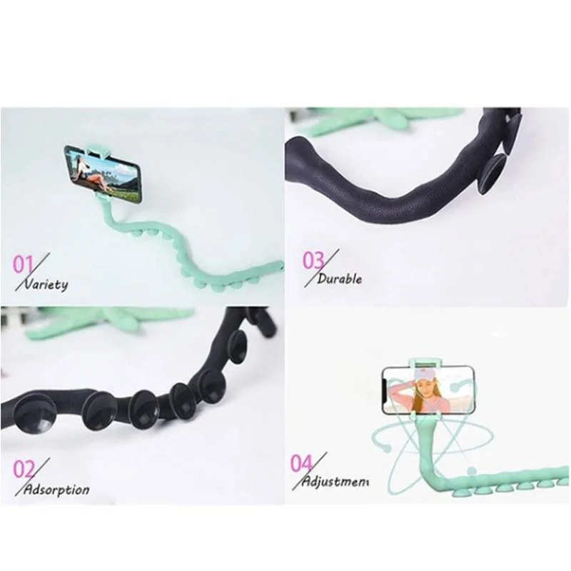 Cute Caterpillar Lazy Bracket Mobile Phone Holder Worm Flexible Suction Cup Stand For Home Wall Desktop Bicycle |