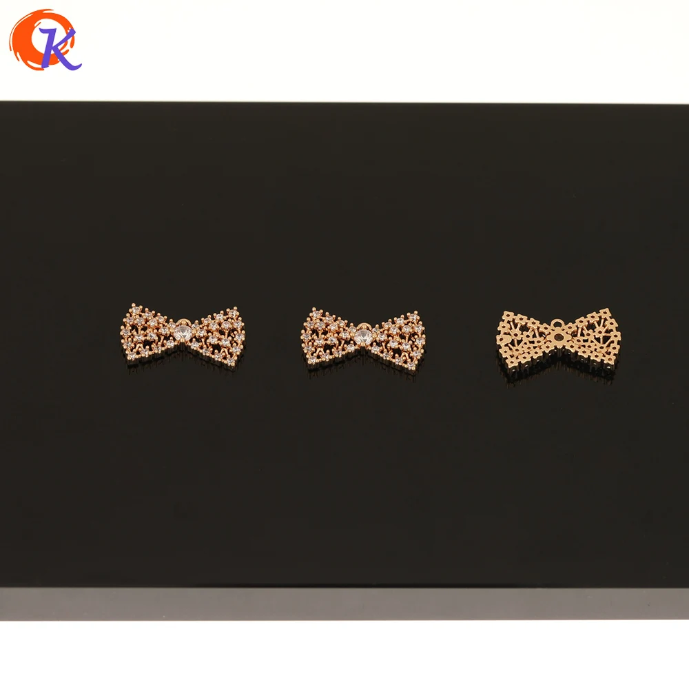 

Cordial Design 40Pcs 10*16MM DIY Pendant/Jewelry Making/Earring Findings/Hand Made/Bowknot Shape/CZ Charms/Jewelry Accessories