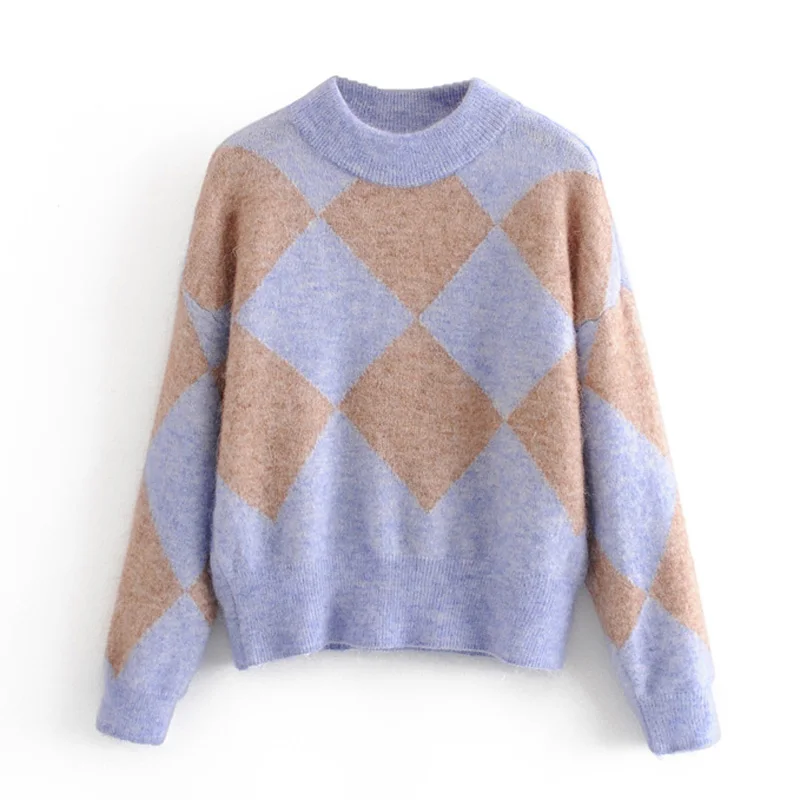 Женский Повседневный свитер AGong элегантный с круглым вырезом и длинным рукавом