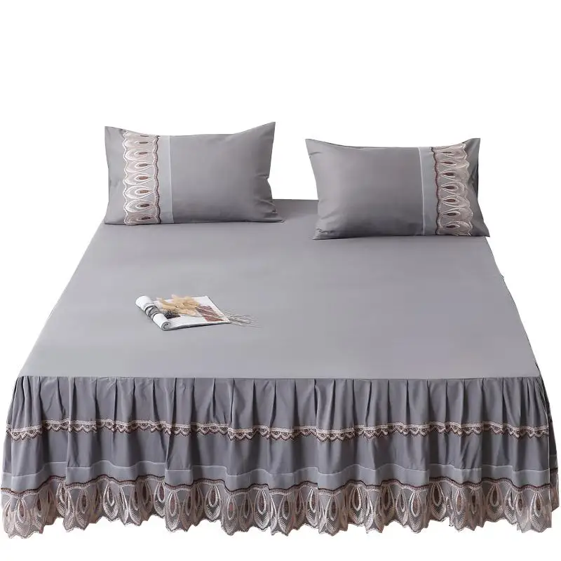 Кружевное покрывало простыни защитное для кровати кружевное матраса красное