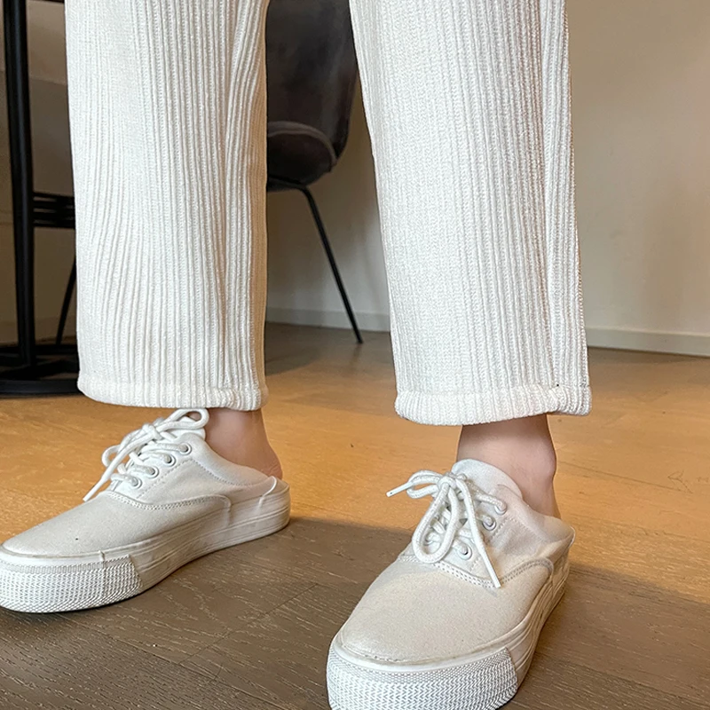 Женские плотные вельветовые брюки JMPRS с высокой талией зимние теплые Винтажные