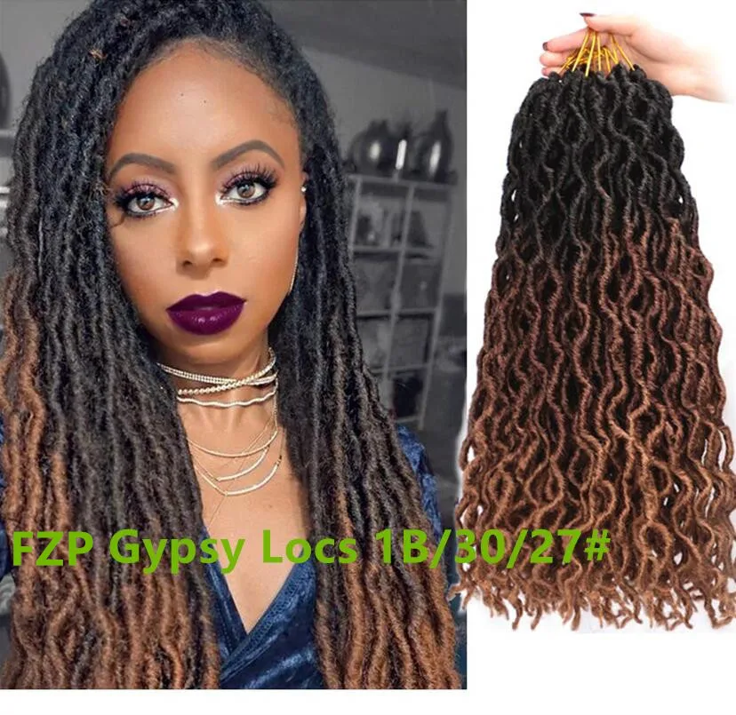 Y Demand Ombre-Curly Crochet Hairs Synthetic Braiding-Hair Extensions Goddess-Faux-Locs 18inches Soft-Dreads-Dreadlocks
