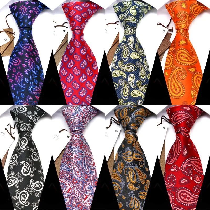 YISHLINE мужские галстуки, новинка 2020, 18 цветов, Пейсли, деловой галстук, мужской галстук, Тканый Жаккардовый, свадебные аксессуары
