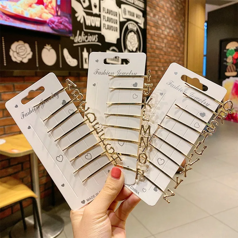 

1pcs Hairpins Crystal Metal Word Letters Hair Clips Women Styling Tool Hairgrip Girl Lady Hair Access Clips Clamp Birthday Gift