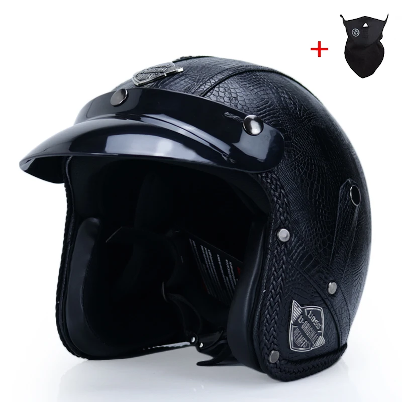 Мотоциклетный шлем с открытым лицом в винтажном стиле | Автомобили и мотоциклы