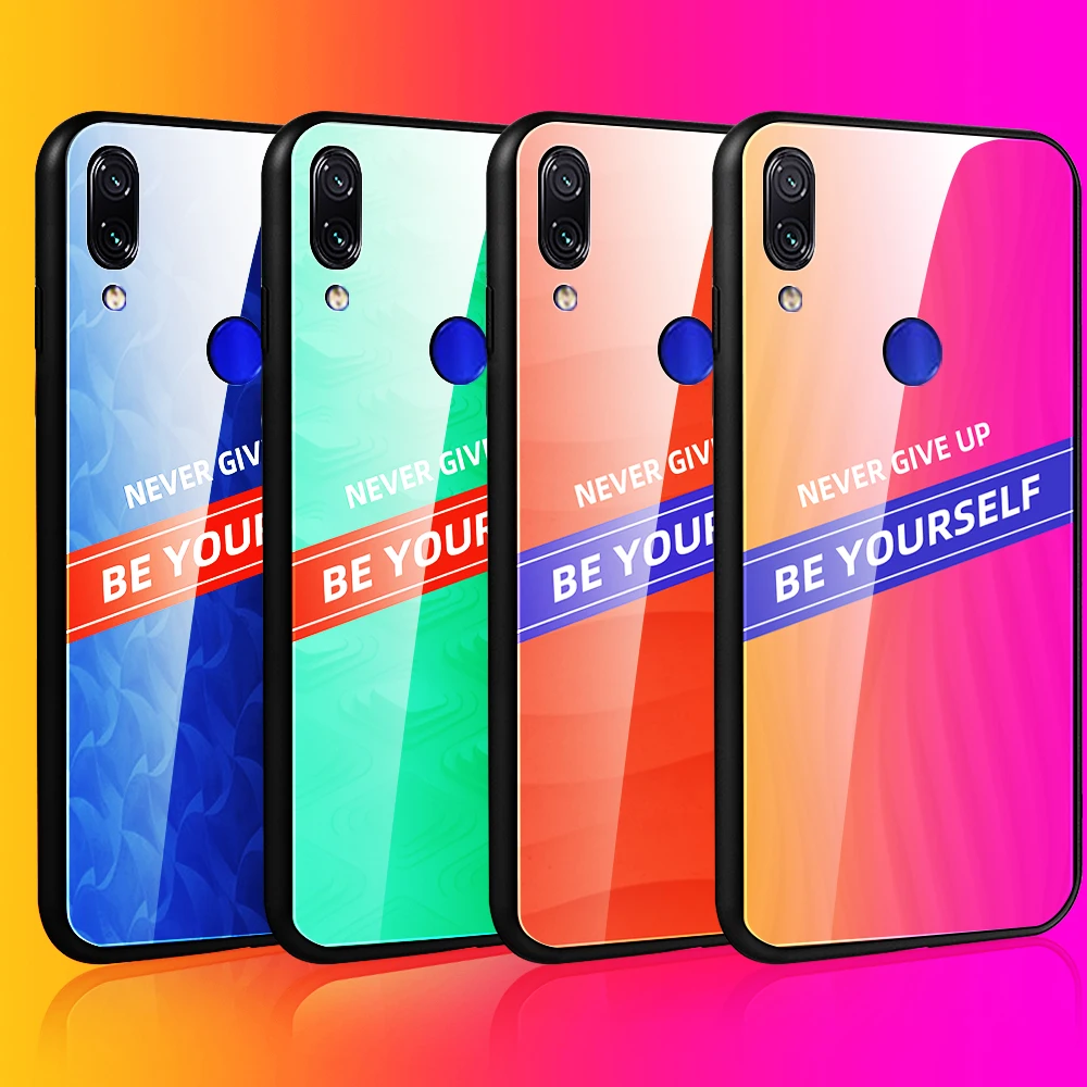 Стеклянный чехол для Xiaomi Redmi 7 Note 8 Pro 7A красочный крутой защитный из закаленного
