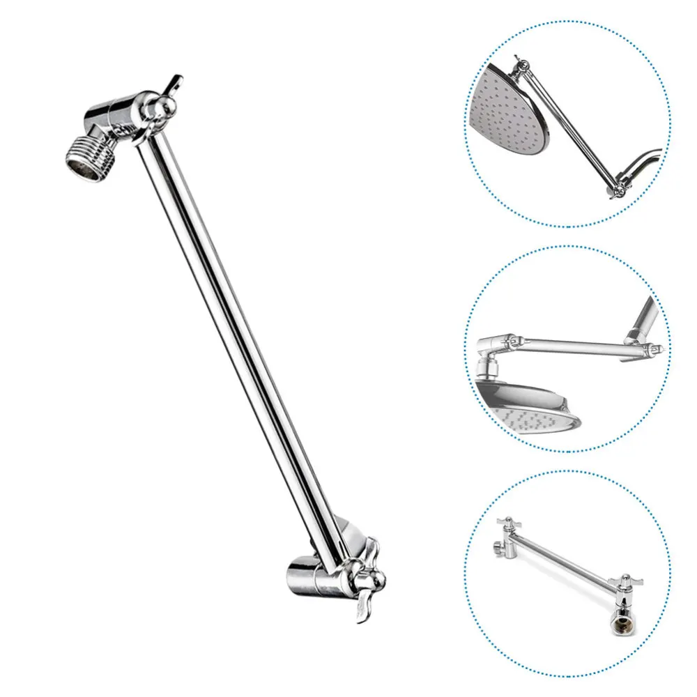 

Home Bathroom Fitting Mount Base Shower Arm Adjustable Extended Shower Arm