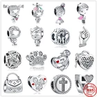 925 стерлингового серебра металлическими бусинами, для девочек и мальчиков подростков браслеты с подвесками, очаровательный, подрходит к оригиналу, соответственные Европейской Пандоре обаятельные Серебро 925 браслет DIY Ювелирные изделия для женщин