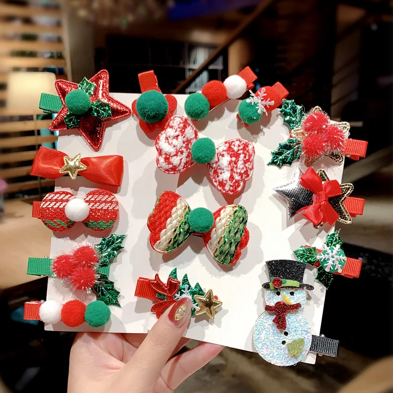 

2019 5PCs/Set New Girls Lovely Christmas Hair Ornament Hairpins Sweet Headband Hair Clips Barrettes New Arrival