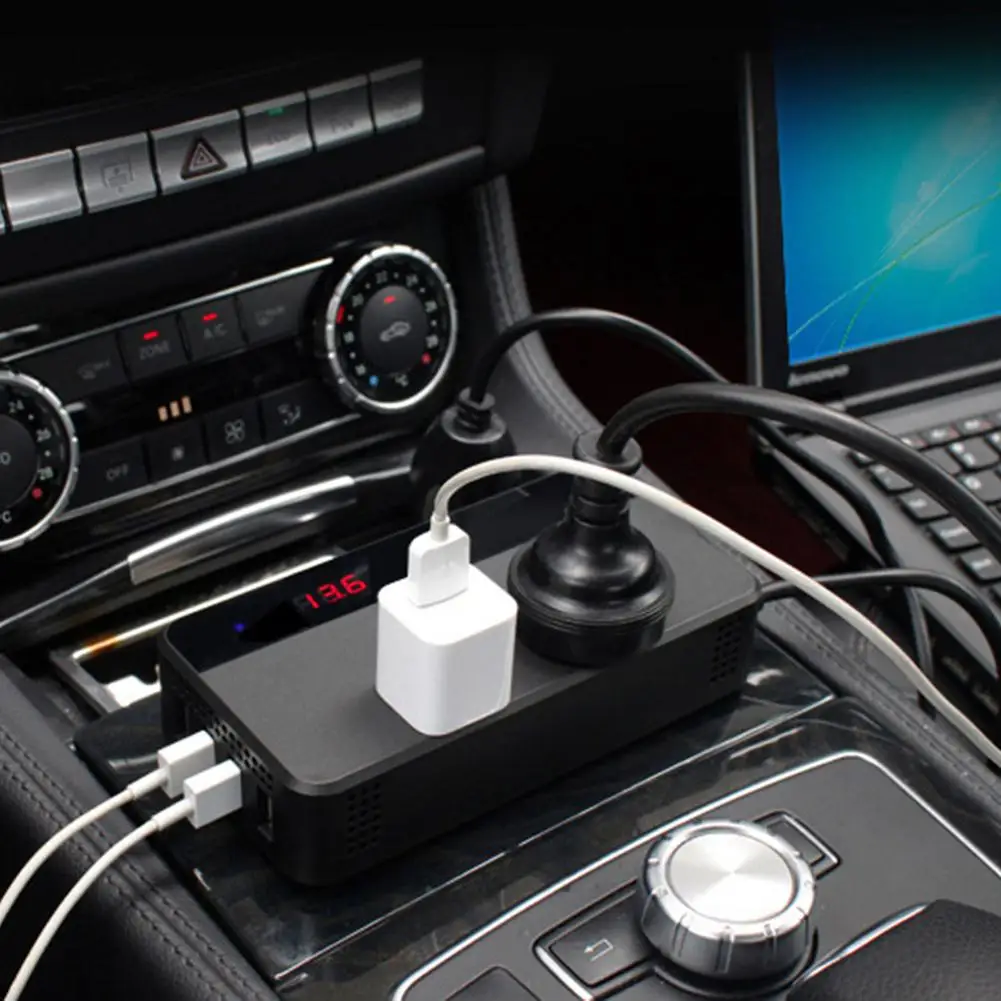 Автомобильный преобразователь напряжения с 4 USB портами 200 Вт 12 В/12 24 В переменного