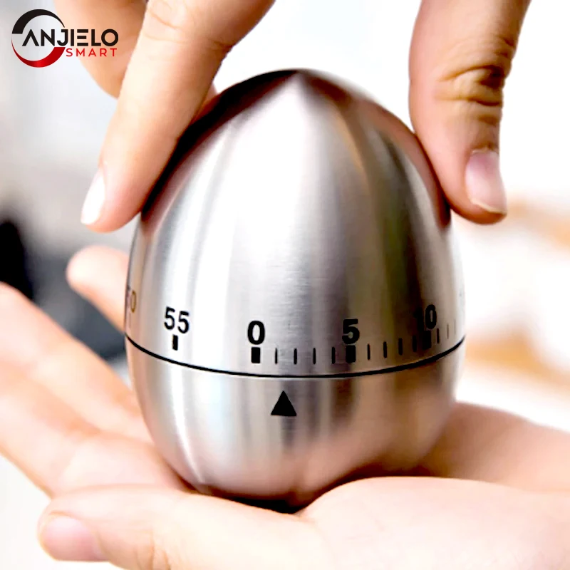 

Anjielosmart Stainless Steel Apple/Egg Cooking Timer 60 minutes Mechanical alarm Clock Baking Cooking Tools Kitchen Timer