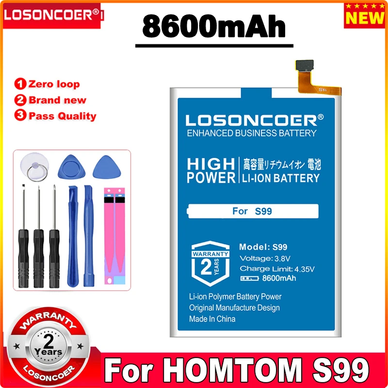 LOSONCOER S99 8600 мА/ч мобильный телефон Батарея для HOMTOM Батарея|Аккумуляторы мобильных