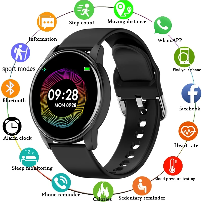 

Smart Watch 1.3“ Screen Real-time Weather Forecast Activity Tracker Heart Rate Monitor Sports Ladies Smartwatch for Women Men