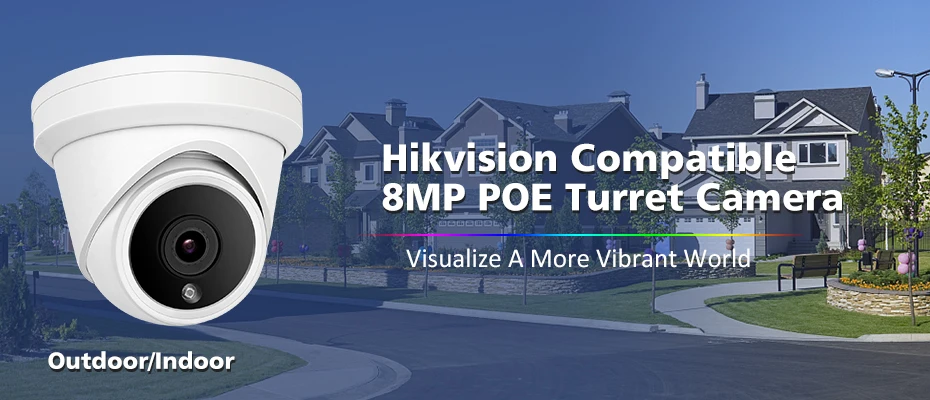 Совместимы Hikvision 8MP видеонаблюдения ip-камеры с питанием по POE револьверная наружная сетевая камера безопасности с 30M IR Onvif