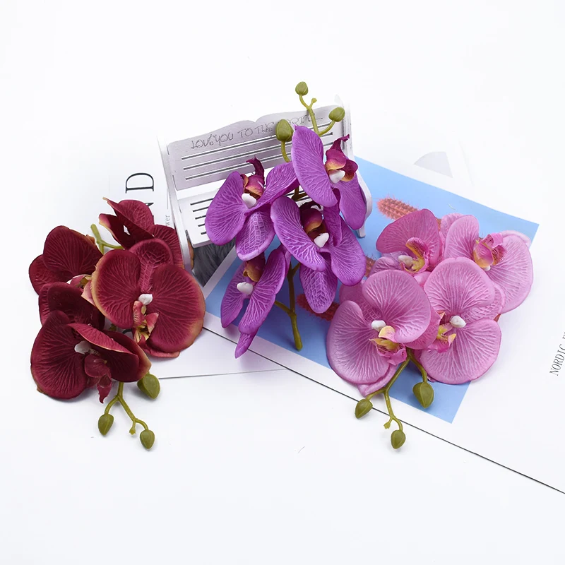 10 Pieces Orchid head Girl festival artificial flowers home decoration accessories candy box scrapbooking brooch vases wedding | Дом и сад