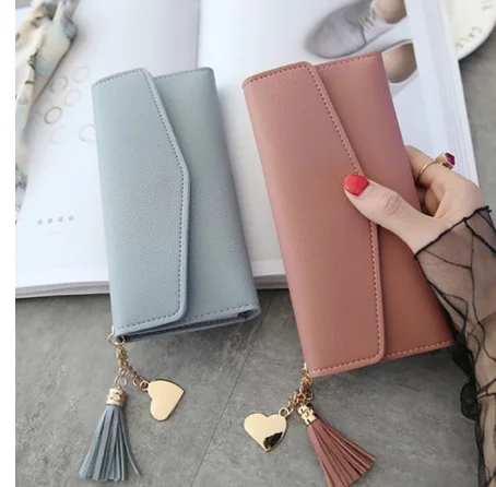 Модные женские кошельки простые на молнии черный белый серый красный удлиненный