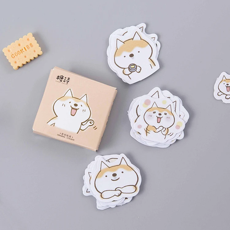 

45pcs/pack Kawaii Shiba Inu Thank You Card Mini Sticker Ablum Diary Scrapbooking Label Sticker Stationery School Supplies n698
