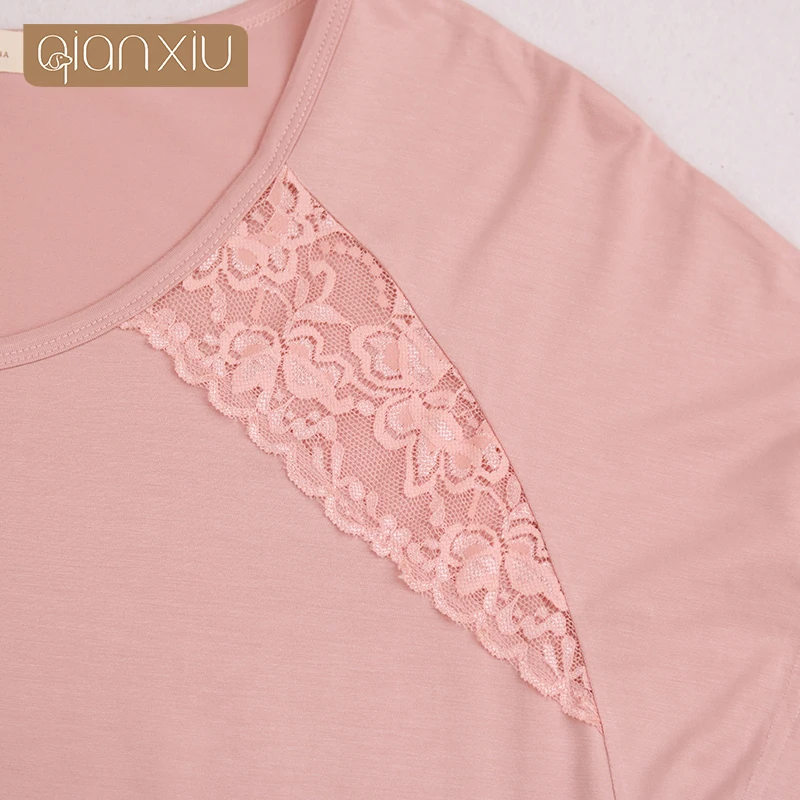 

Ladies' summer nightdress with bamboo fiber, lace, hollow-out and simple, ladies' summer nightdress 250