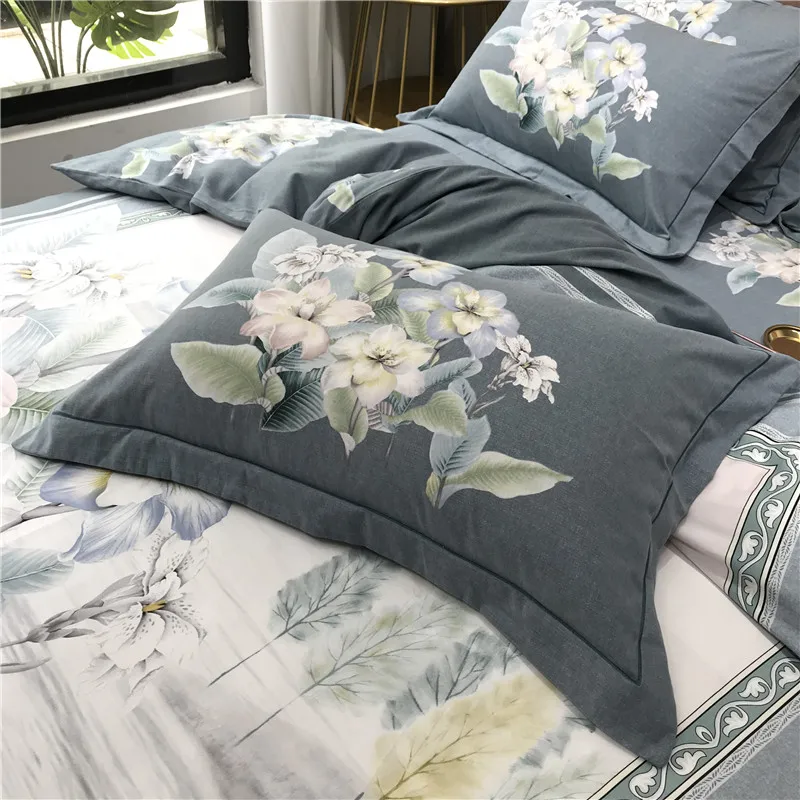 

2020 New Style 4pcs Cotton Sanding Fabric Bedding Set Quilt Cover Queen Size King Size Duvet Cover Set
