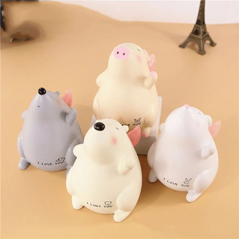 Копилка Kawaii Wing в виде животного большая копилка для монет настольное украшение