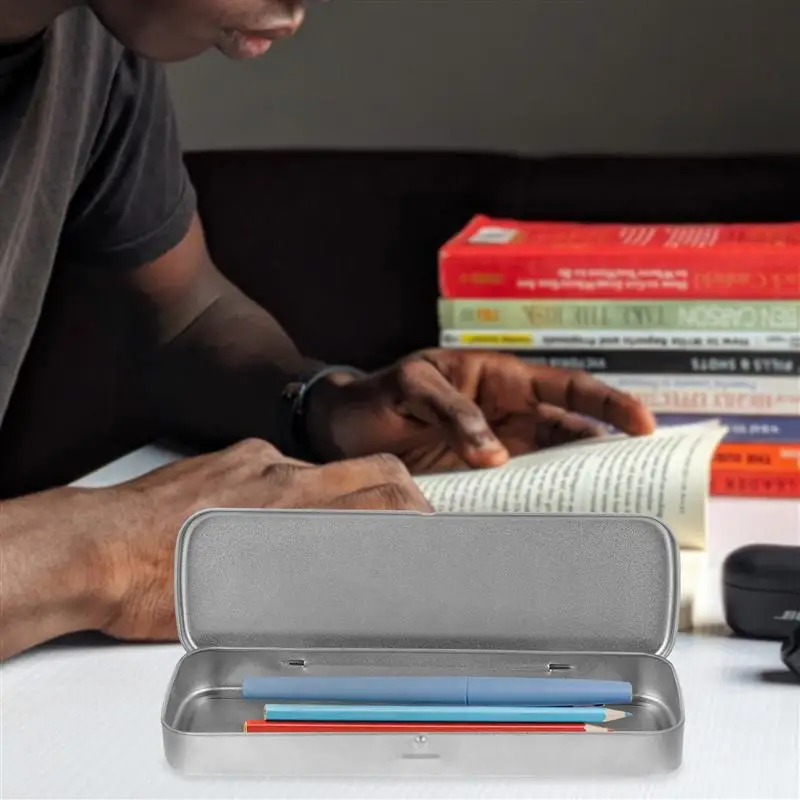 

4pcs Practical Portable Stationery Cases Pen Storage Boxes for Student Travel School