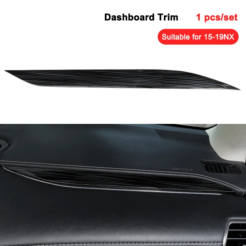 Dashboard Strip Blac QHCP Автомобильная крышка переключения передач стеклоподъемник переключатель наклейка задняя воздушная розетка рамка панель передач внутреннее украшение для Lexus NX - Название цвета: Dashboard Strip Blac
