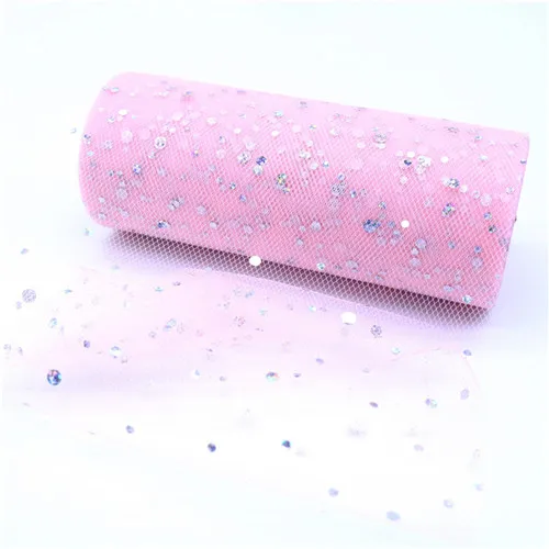 lt pink 15 см 25 ярдов лазерные блестки органза рулонные Тюлевая Ткань DIY Baby Shower свадебное украшение на День Благодарения домашнее украшение для вечеринки в день рождения - Цвет: lt pink