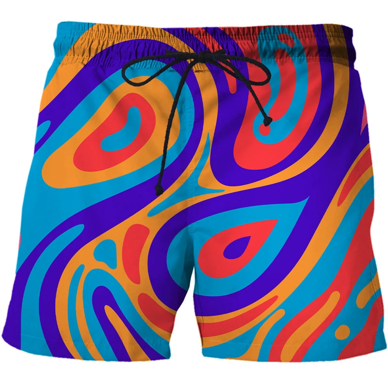 3D Dazzle color Shorts Swimming Trunks Summer New Quick Dry Beach Swimming Shorts Men Hip Hop Short Pants Beach Men clothing